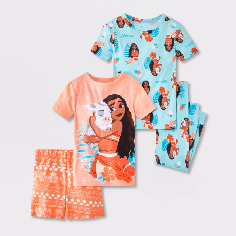 Toddler Girls 4pc Super Soft Tops And Pants Pajama Set