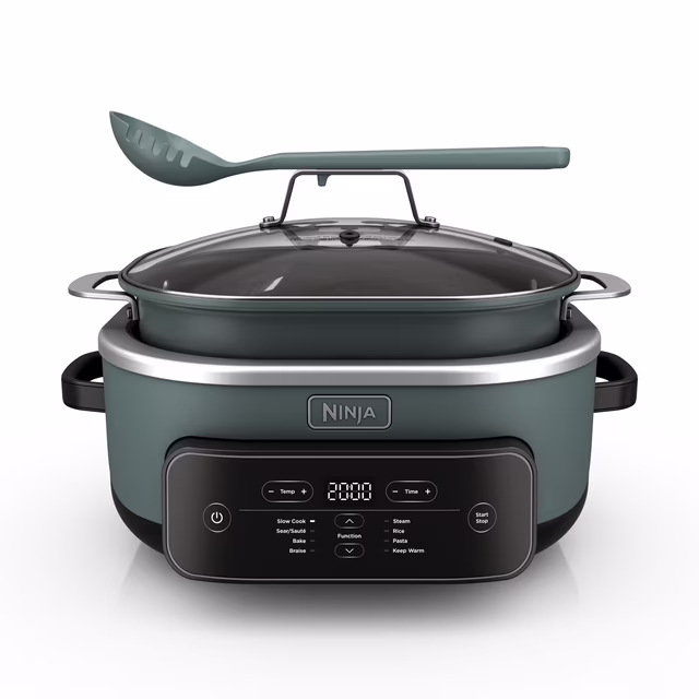 Ninja 8-in-1 PossibleCooker Plus 7.5 Qt Multi-Cooker, Slow Cooker, Steamer, Dutch Oven, MC2000 Sage Green