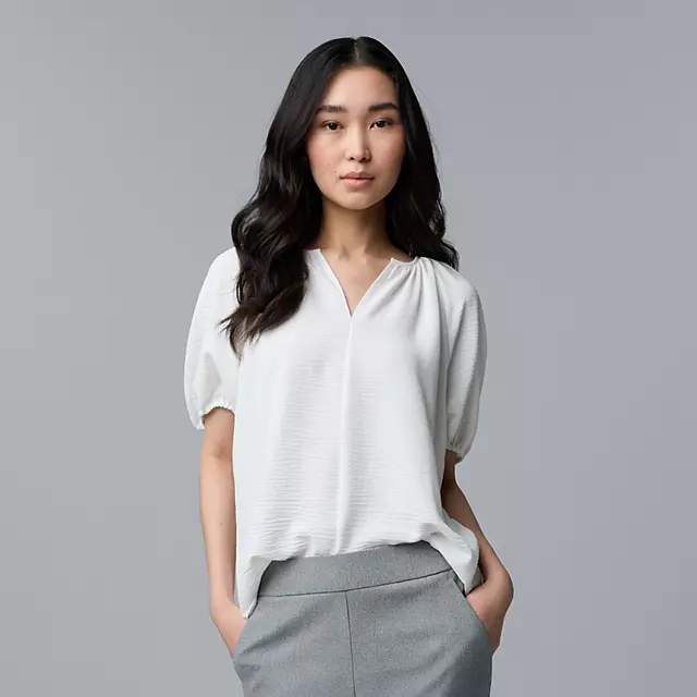 Women's Simply Vera Vera Wang Shirred Blouse