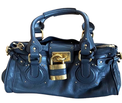 Made In Italy Leather Grained Paddington Satchel With Padlock