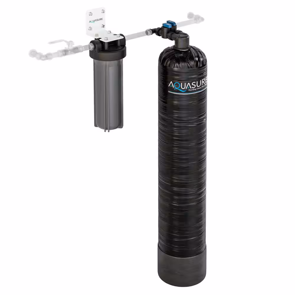 AQUASURE Serene 15 GPM Whole House Salt-Free Water Conditioning/Softening System with Triple Purpose Pre-Filter