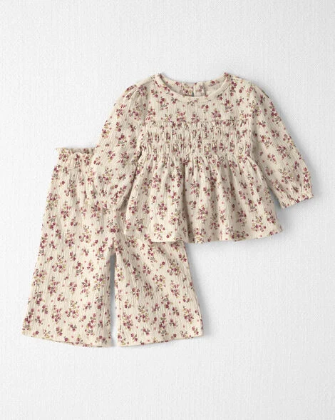 Infant Girls 2pc Smocked Floral Pajama Set
