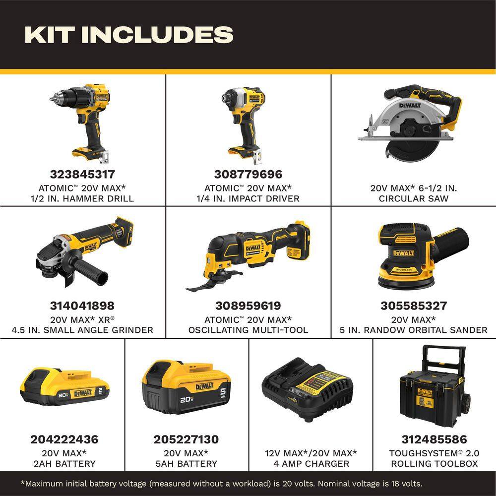 DEWALT 20­Volt MAX ToughSystem Lithium­Ion 6­Tool Cordless Combo Kit