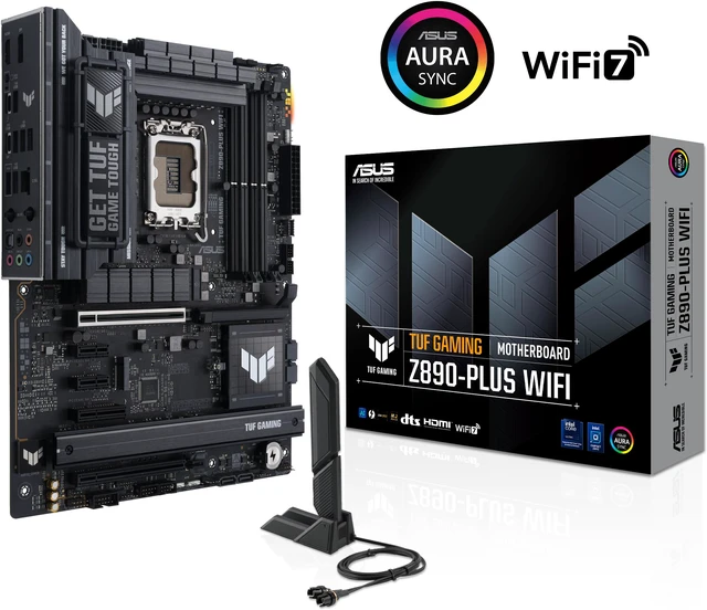 ASUS TUF GAMING Z890-PLUS WIFI Z890 LGA 1851 ATX motherboard, Intel® Core™ Ultra Series 2 Ready, Advanced AI PC-ready, 16+1+2+1 stages, DDR5, PCIe® 5.0, Thunderbolt™ 4 Type-C®, 4x 