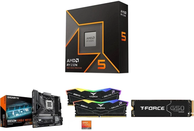 AMD Ryzen 5 9600X 6-Core 3.9GHz, Radeon Graphics Combo