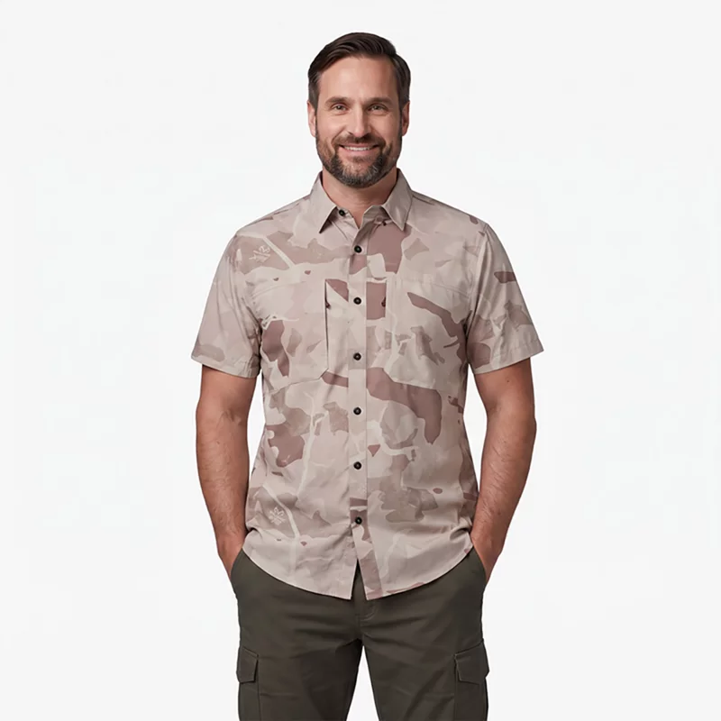 Magellan Outdoors Men's Lightweight Ripstop Button Down Short Sleeve Shirt