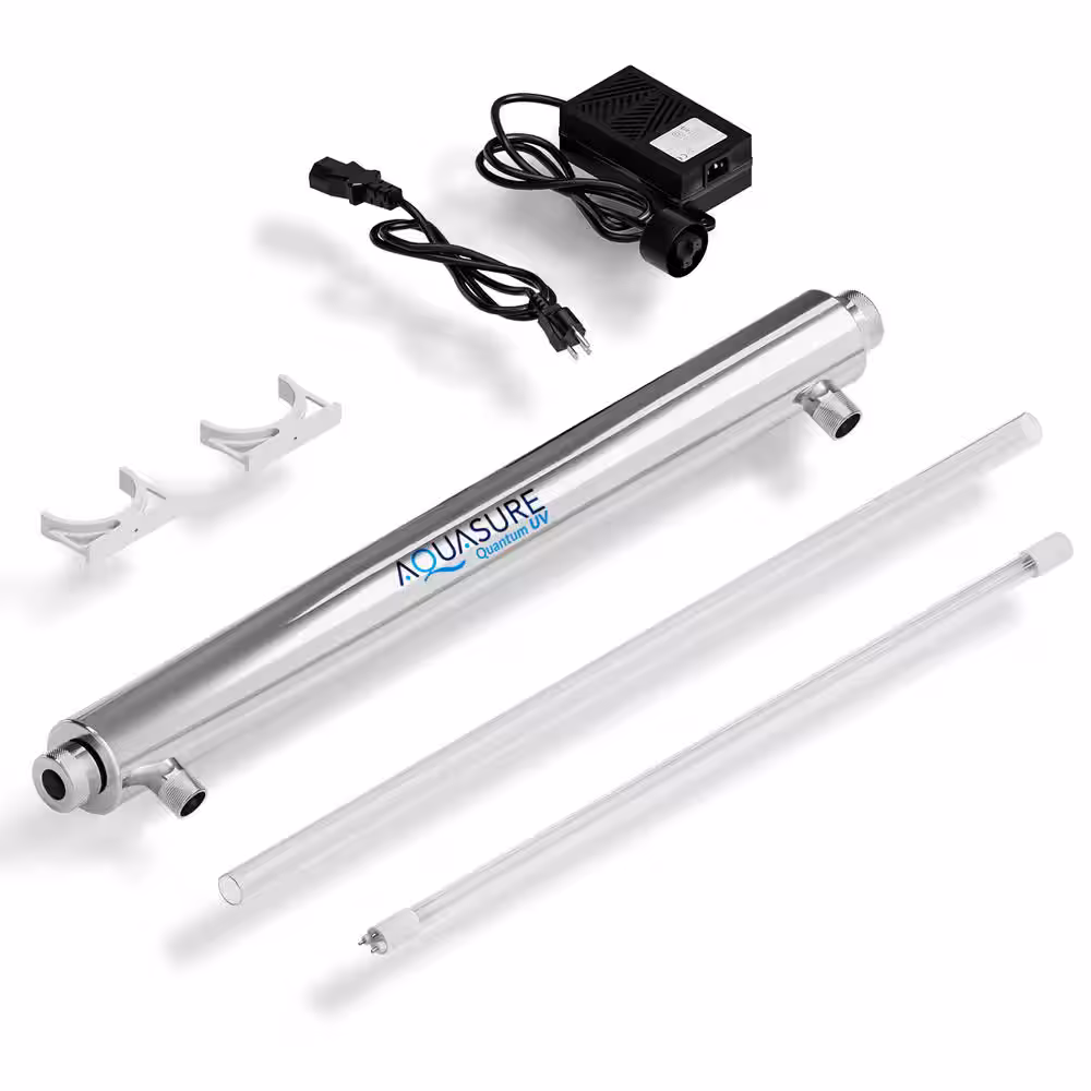 AQUASURE Quantum Series 8 GPM Ultraviolet UV Light Water Filter System for Whole House Water Sterilization Disinfection