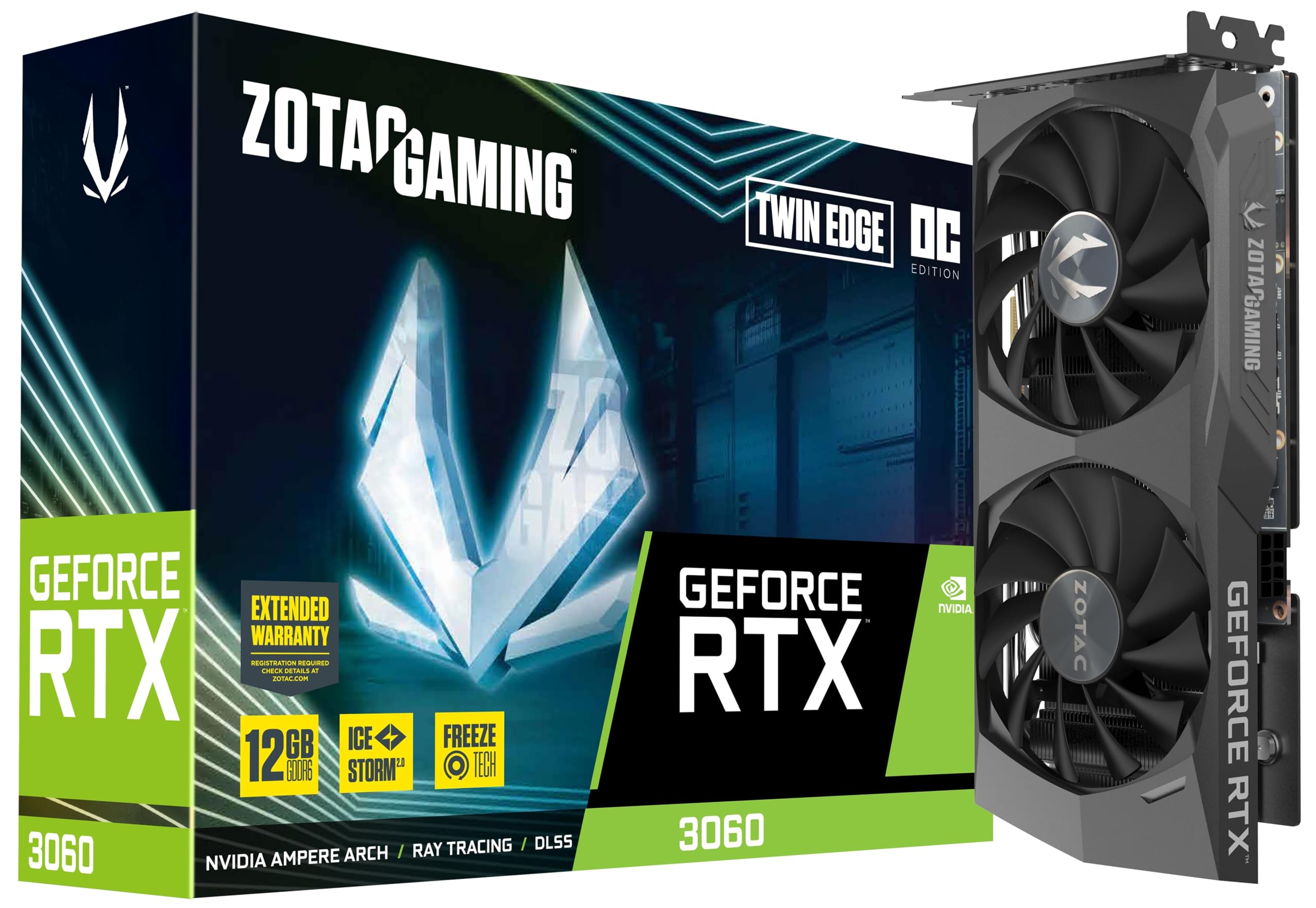 ZOTAC NVIDIA GeForce RTX 3060 Twin Edge Dual-Fan Graphics Card