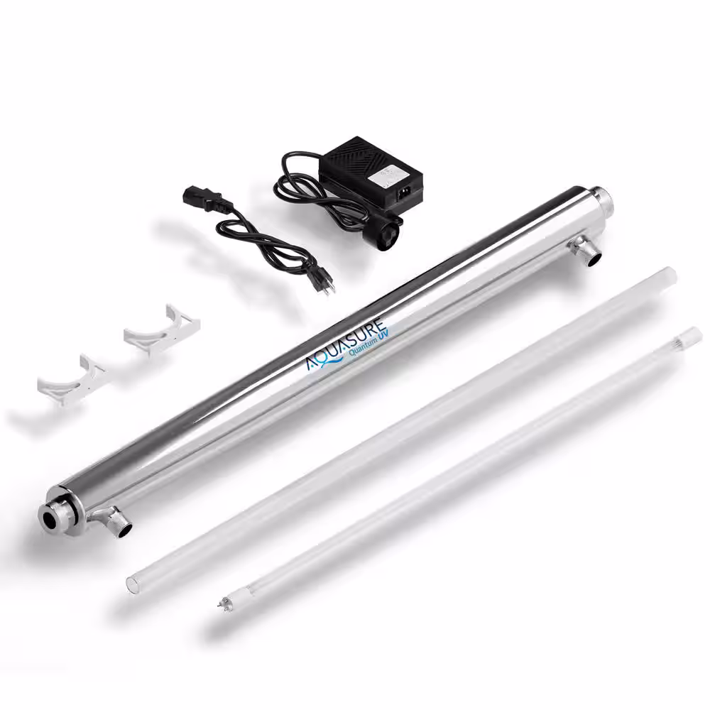 AQUASURE Quantum Series 12 GPM Ultraviolet UV Light Water Filter System for Whole House Water Sterilization Disinfection