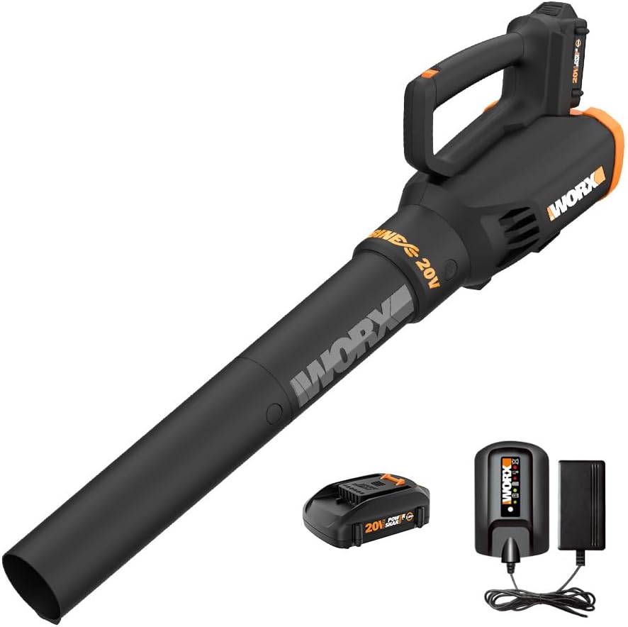 WORX Cordless Leaf Blower, 20V Electric Blower for Daily Lawn Care, WG547