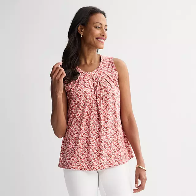 Women's Croft & Barrow® Pleated Tank Top