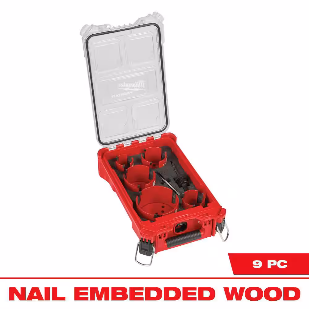 Milwaukee BIG HAWG Carbide Hole Saw Kit (9-Piece) with PACKOUT Case