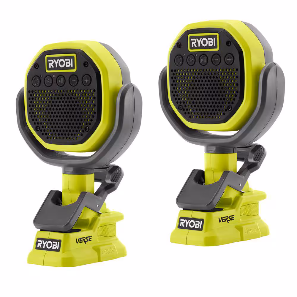 RYOBI ONE+ 18V Cordless VERSE Clamp Speaker 2-​Pack (Tools Only)​
