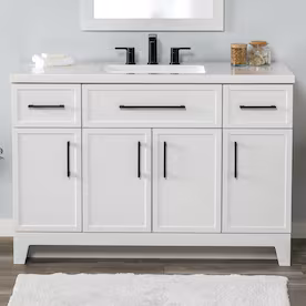 Style Selections, Potter Bathroom Vanity with White Cultured Marble Top (Fully Assembled)