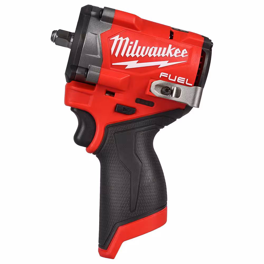 Milwaukee M12 FUEL 12V Lithium-​Ion Brushless Cordless Stubby 3/​8 in.​ Impact Wrench with M12 XC High Output 5.​0 Ah Battery Pack