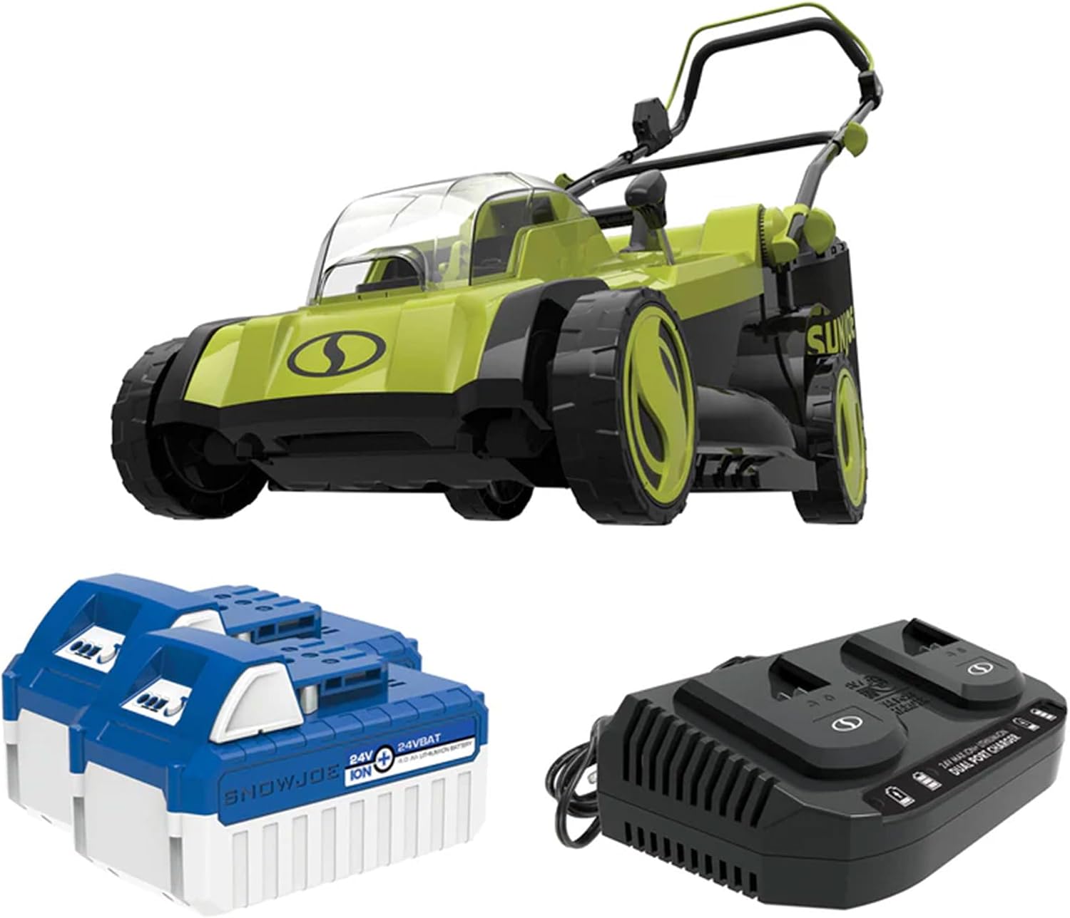 Sun Joe Cordless Electric Push Lawn Mower with 11-Gal Bag, 24V-X2-17LM