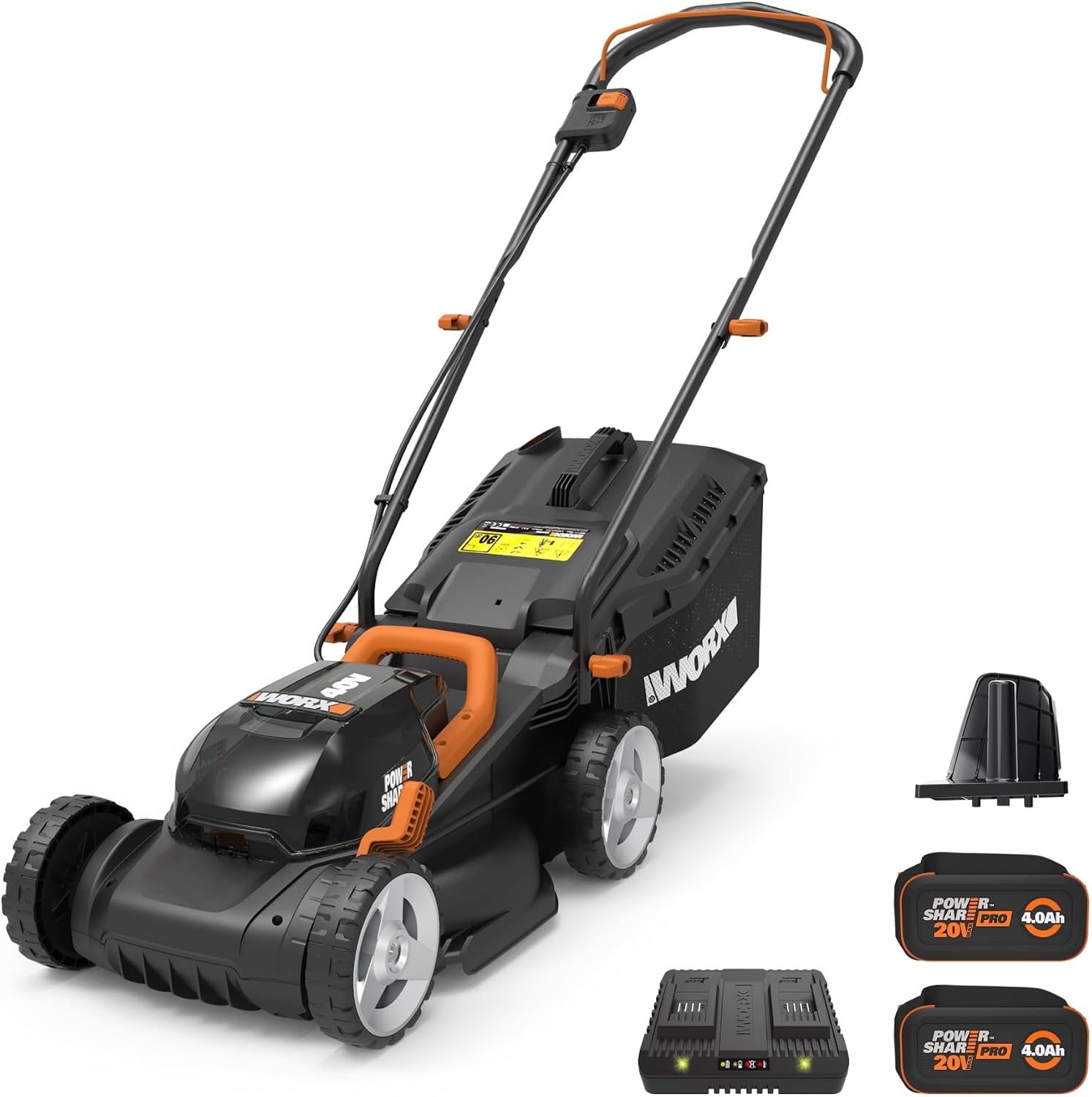 WORX Cordless Lawn Mower, 40V 14" 2-in-1 Grass Mower for 1/8 Acre, WG779