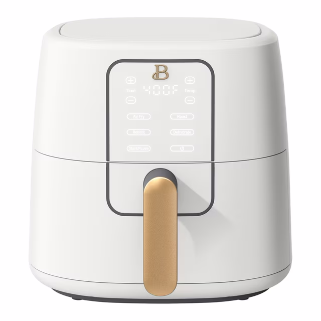Beautiful 6 Qt Air Fryer with TurboCrisp Technology, EverGood Ceramic Nonstick Coating, White Icing by Drew Barrymore