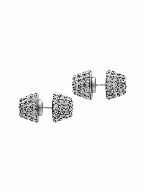 Made In Italy Silver Cagole Stud Earrings