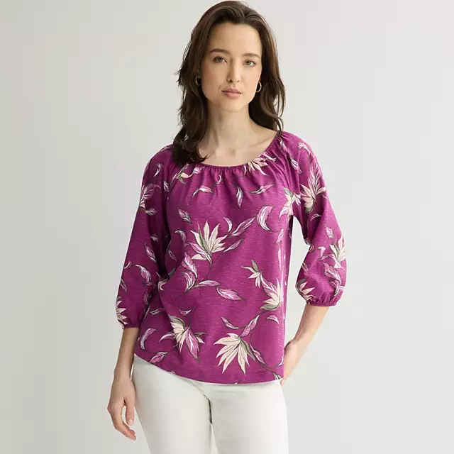 Women's Croft & Barrow® Scoop Neck Blouse