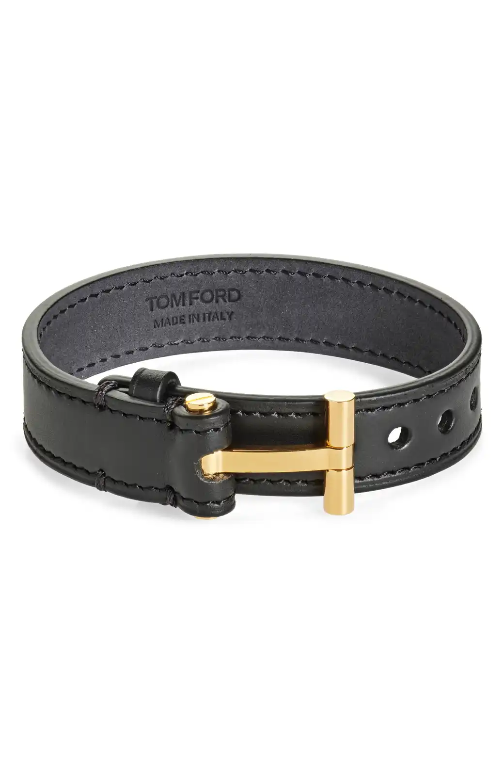 Men's Smooth Leather T Bracelet