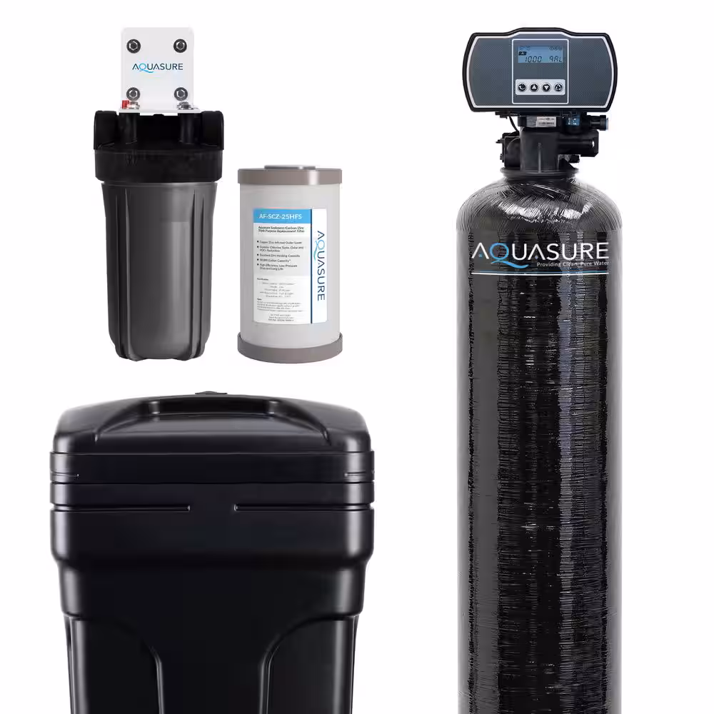 AQUASURE Harmony Series 48,000 Grain Electronic Metered Water Softener with Sediment and Carbon Pre-Filter