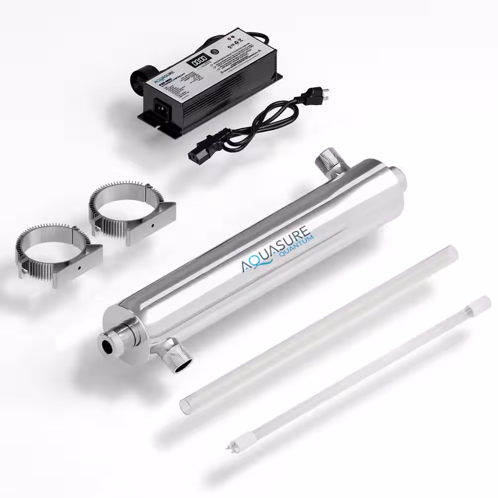 AQUASURE Quantum Series 18 GPM Ultraviolet UV Light Water Filter System for Whole House Water Sterilization Disinfection