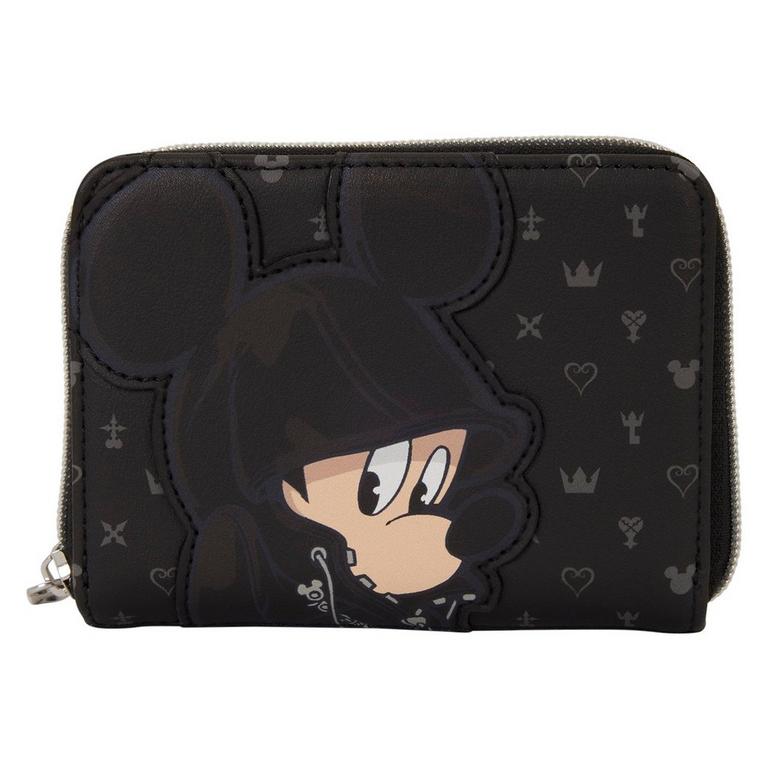 Loungefly Disney Kingdom Hearts King Mickey Black Coat Zip Around Wallet GameStop Exclusive